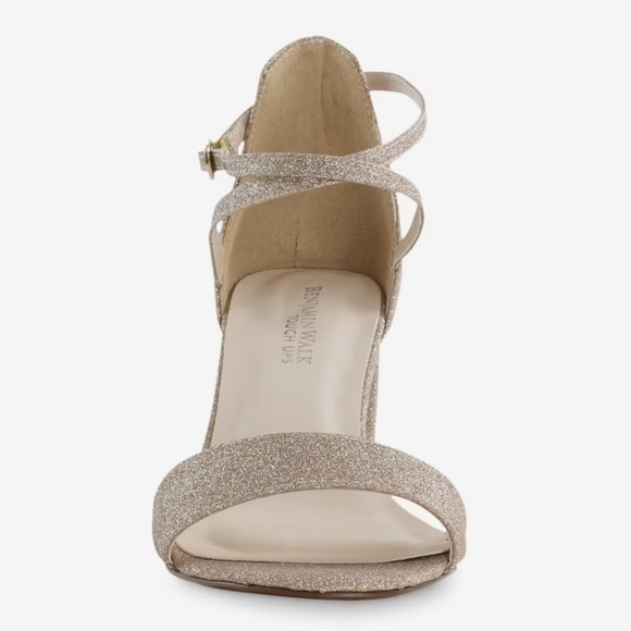 BENJAMIN walk touch Ups Women's Gold Sparkle  Heeled Sandal, Size 7.5 - Picture 6 of 10